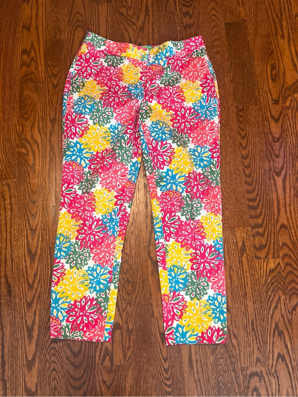 Cappagallo Women’s Ankle Pants Floral Colorful Summer Cotton Size 8